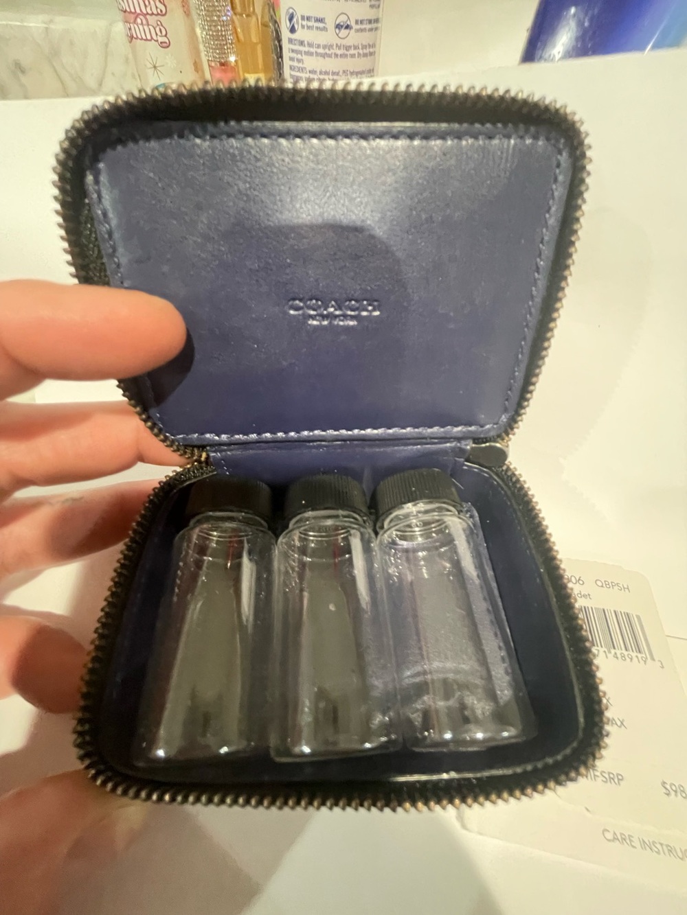 Coach Colorblock Pill Case with Three Clear Bottles w/Tags - Picture 3 of 12